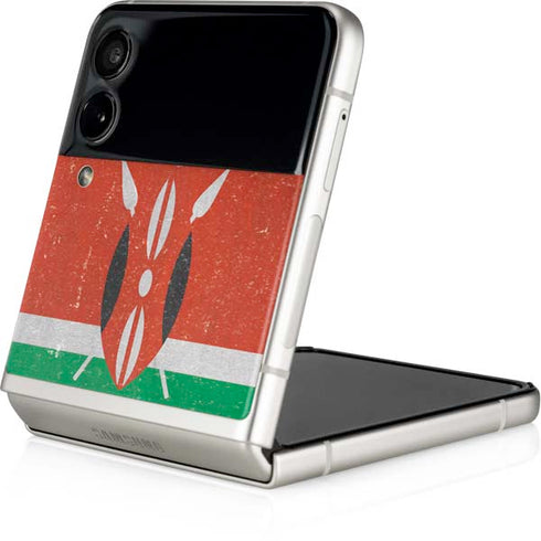 Kenya Flag Distressed Galaxy Z Flip3 5G Skin